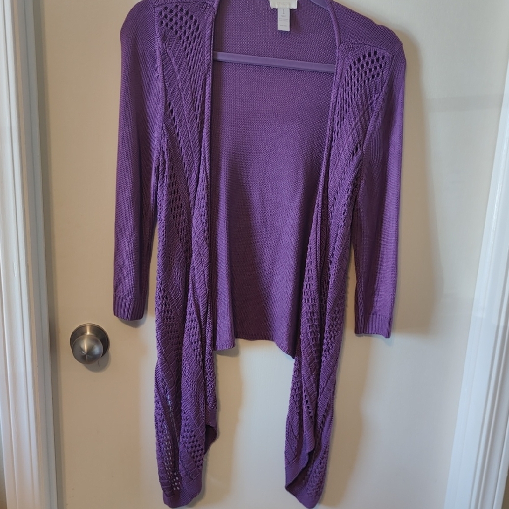 Chico Collective Lavender Open-Knit Cardigan
